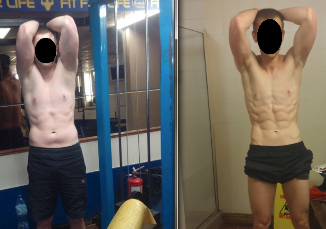 mężczyzna pokazujący swoją obecną formę